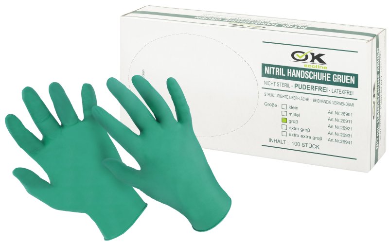 Rękawice nitrylowe jednorazowe Showa 6110PF, zielone